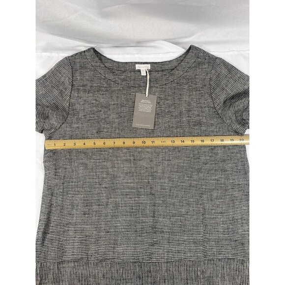 Garnet Hill Womens Dress Black Cream Size 10 A-Line 100% Linen NWT - Picture 5 of 8